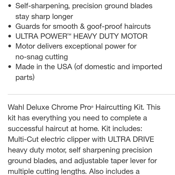Wahl Deluxe Chrome Pro Complete Man's Hair Cutting Kit w/ Finishing Trimmer - Picture 5 of 13